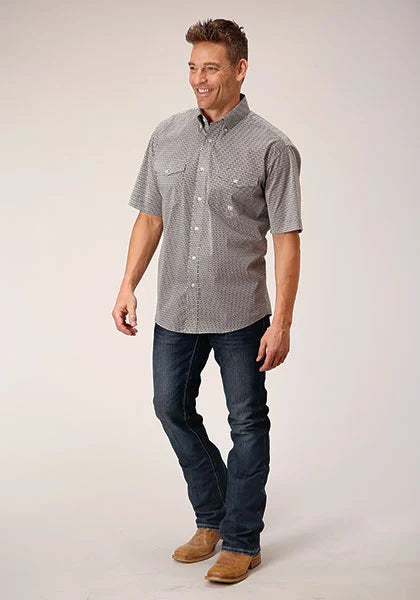 Roper 1564 Climbing Diamond (Green) - Men's Short Sleeve Shirt