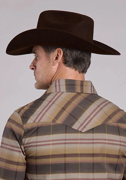Stetson 2680 Serape Plaid (Brown) - Men's Western Shirt