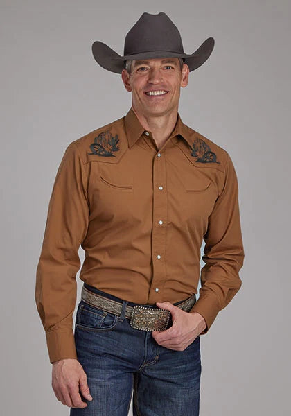 Roper 2124 Solid (Rust) - Men's Western Shirt