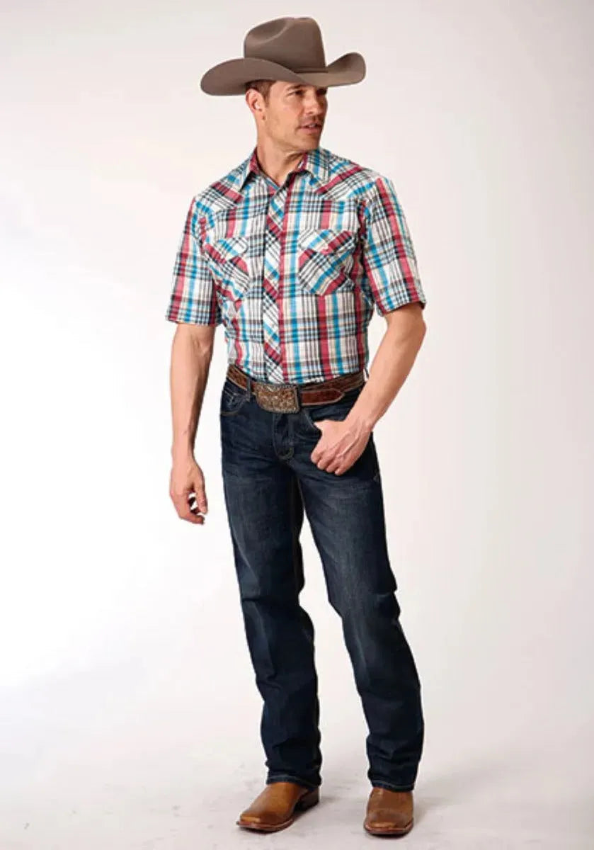 Roper Lone Star Lagoon (White) - Men's Western Shirt