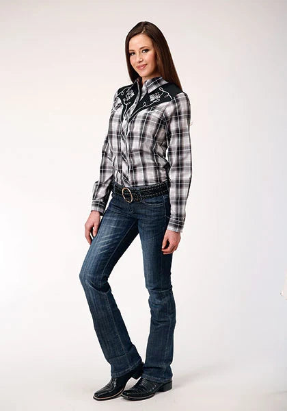 Roper 1881 Fancy Applique (Black) - Women's Western Shirt