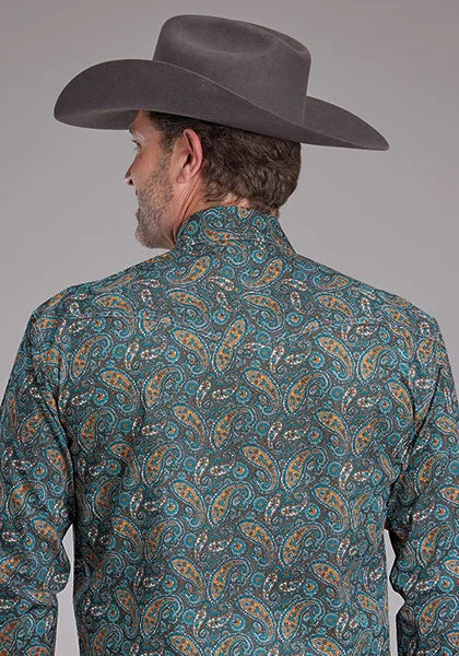Roper 2382 Dusk Paisley (Blue) - Men's Western Shirt
