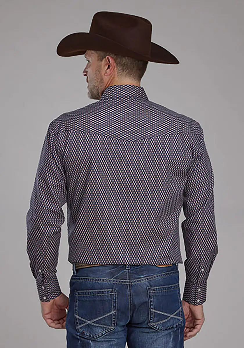 Roper Fall River Diamond Eye (Blue) - Men's Western Shirt