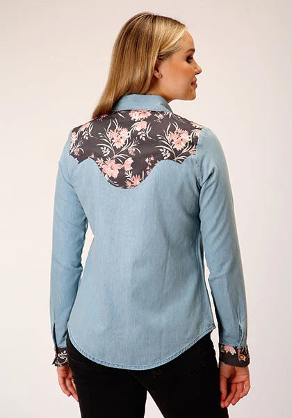 Roper 1789 Retro Denim (Light Blue) - Women's Western Shirt