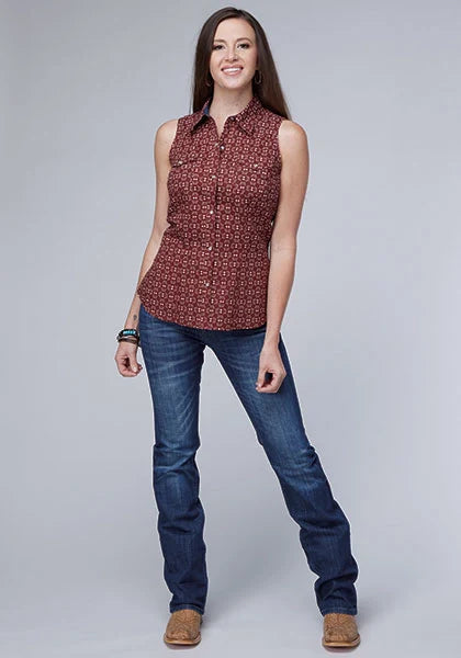 Roper 2005 Ikat Arrows (Red) - Women's Sleeveless Shirt