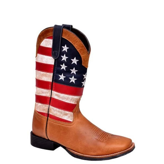 Roper Patriotism (Tan) - Men's Cowboy Boot