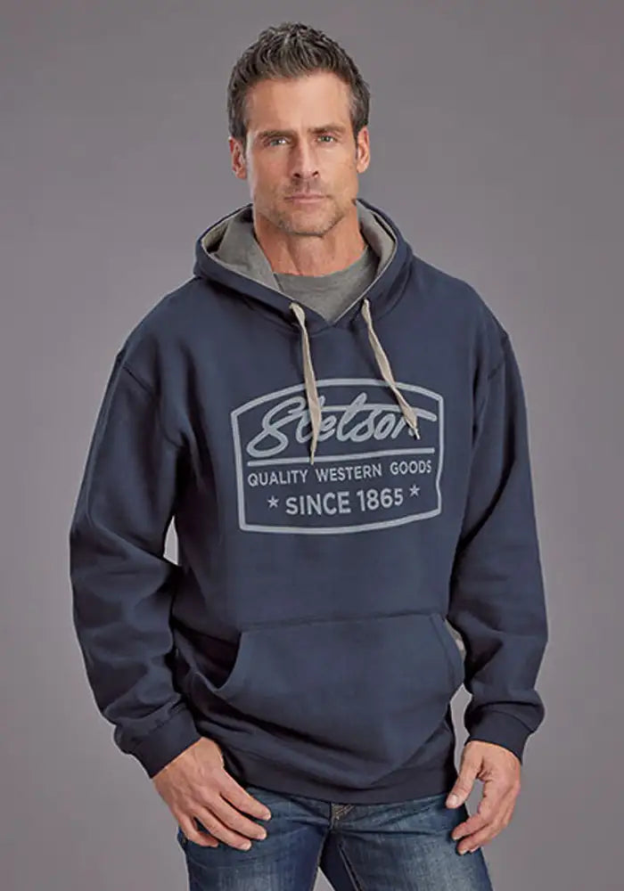 Stetson Quality Western Goods (Navy) - Men's Hoodie Sweatshirt