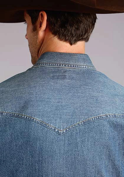 Stetson 3852 Classic Denim (Blue) - Men's Western Shirt