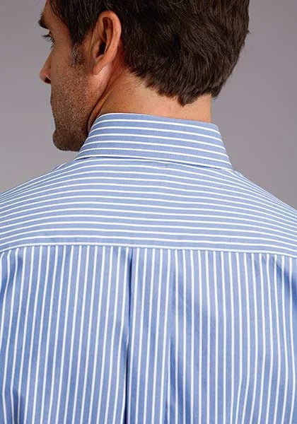 Stetson 0898 Candy Stripe Straight (Blue) - Men's Western Shirt