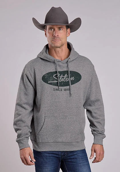 Stetson Oval Logo (Grey) - Men's Hoodie Sweatshirt