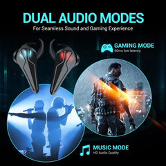 Gaming True Wireless Earbuds with Low Latency and IPX7