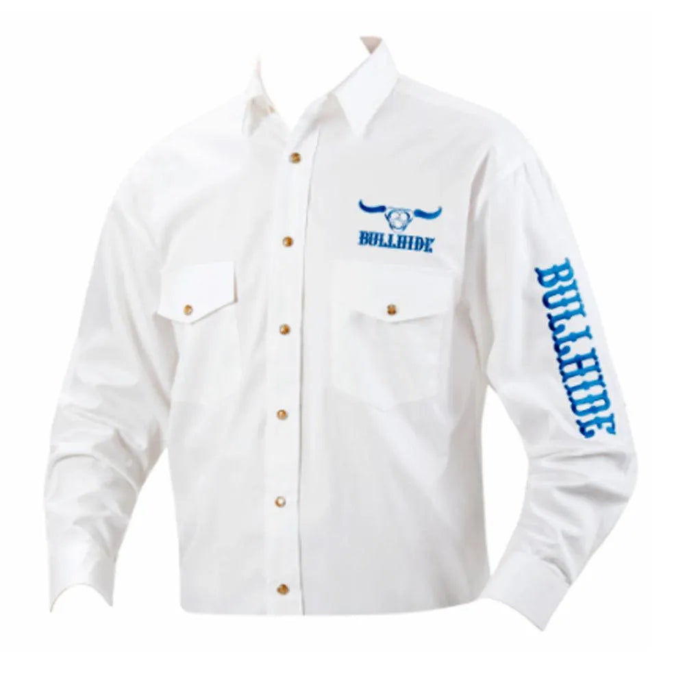 Bullhide Western Shirt ( White and Blue ) - Men's Western Shirt